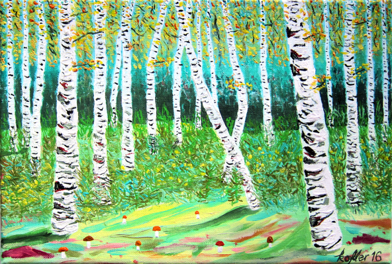 Painting: Birch Boletes