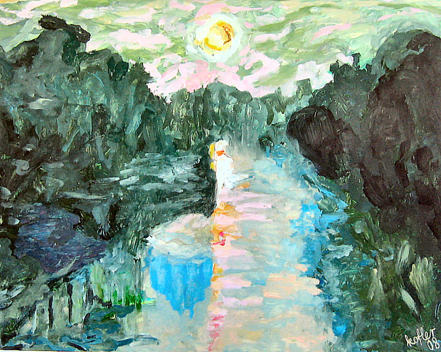 Painting: Lake in the forest