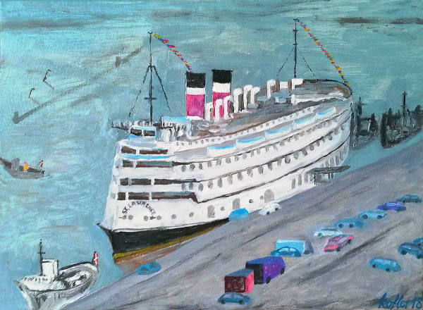 Painting: SS St. Lawrence in Copenhagen