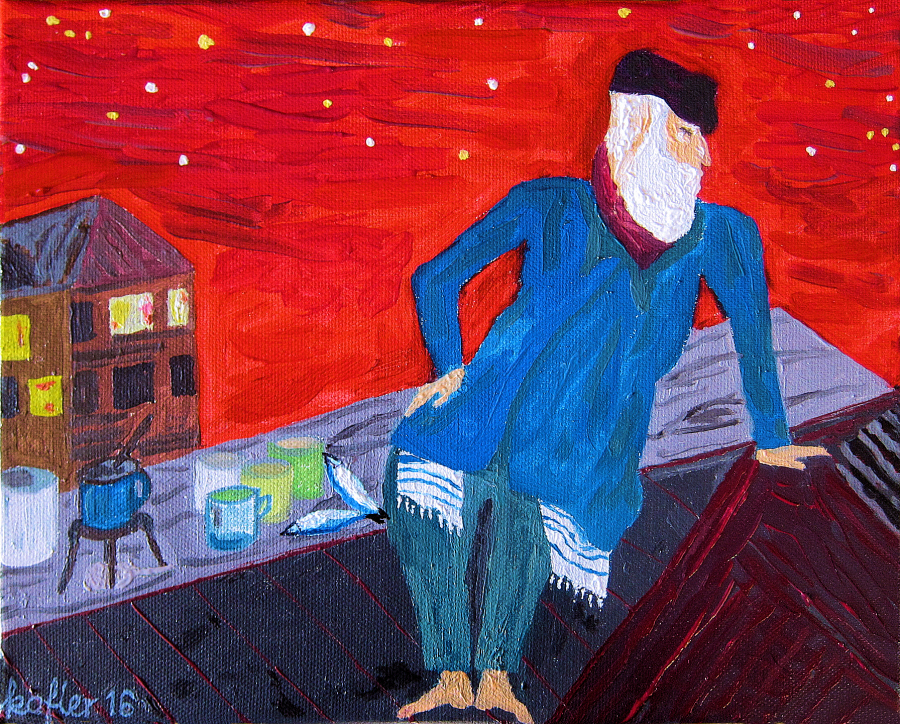 Painting: S.Arie on the Roof